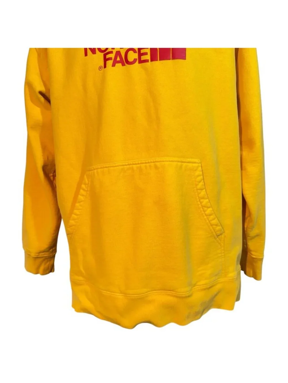 The North Face Men’s Pullover Hoodie Sweatshirt Yellow Red Logo‎ Size 2XL XXL